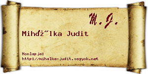 Mihálka Judit névjegykártya