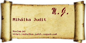 Mihálka Judit névjegykártya